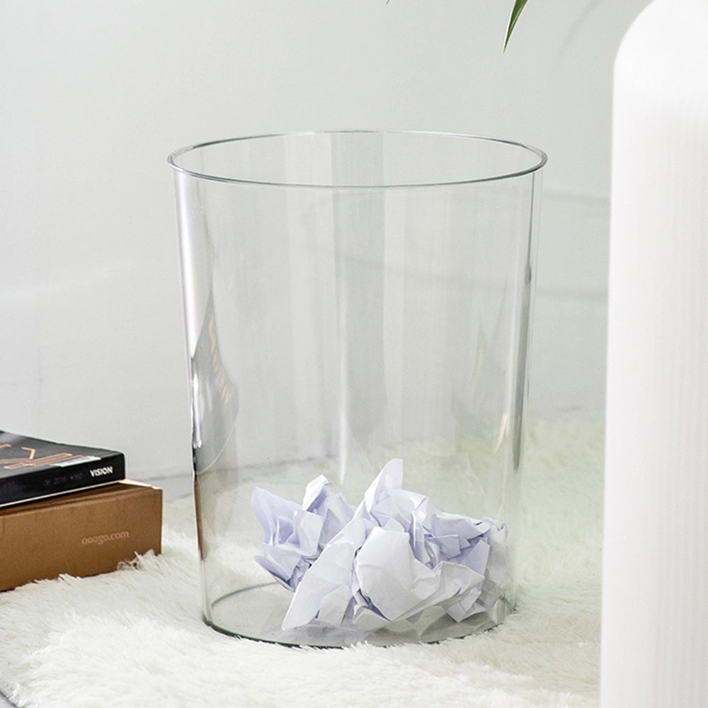 Runder transparenter Abfalleimer