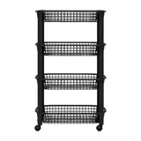 Kunststof zwarte trolley met 4 mandjes Five®