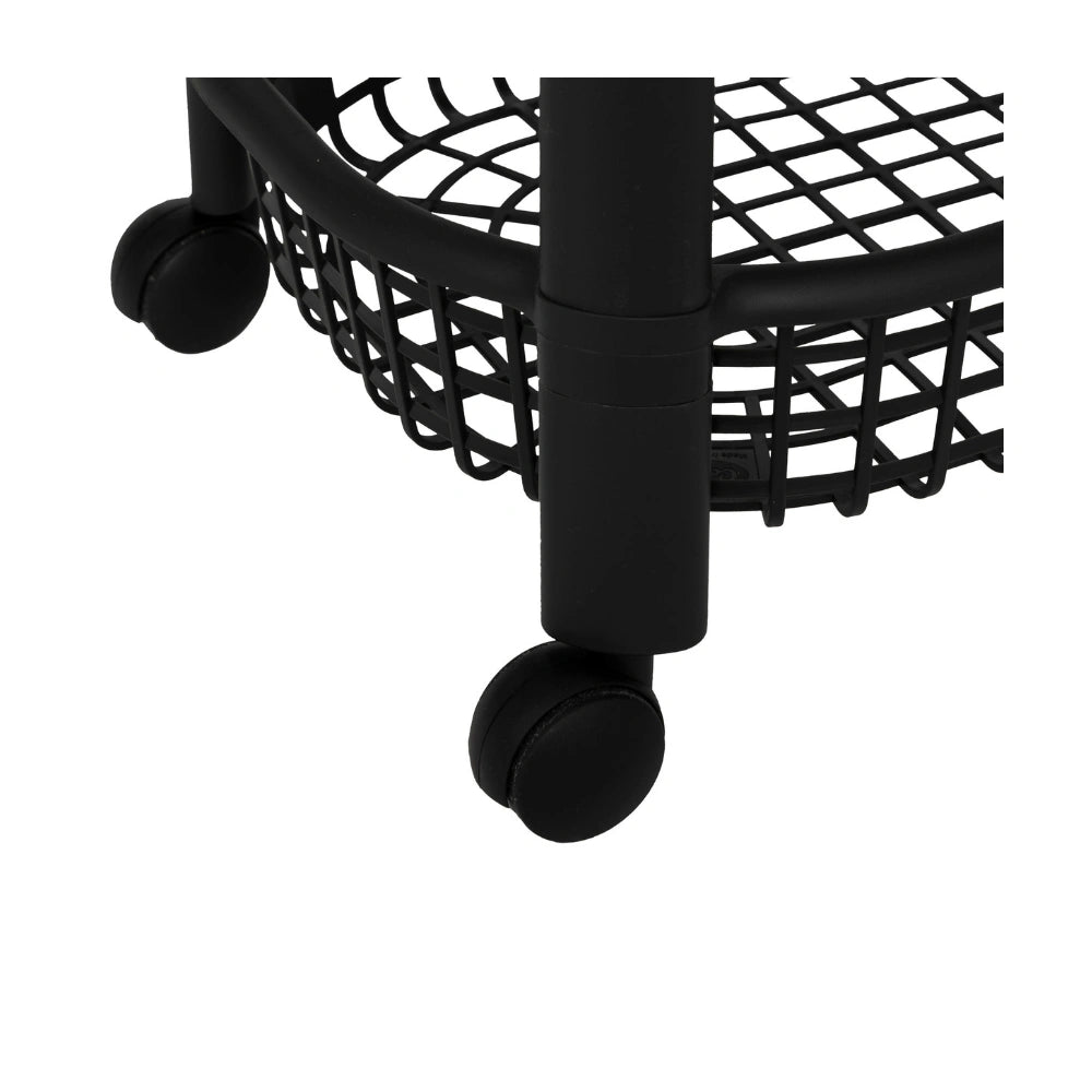 Kunststof zwarte trolley met 4 mandjes Five®