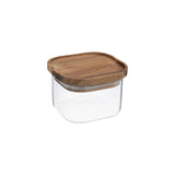 Glazen voorraadpot 400 ml acacia deksel Five®