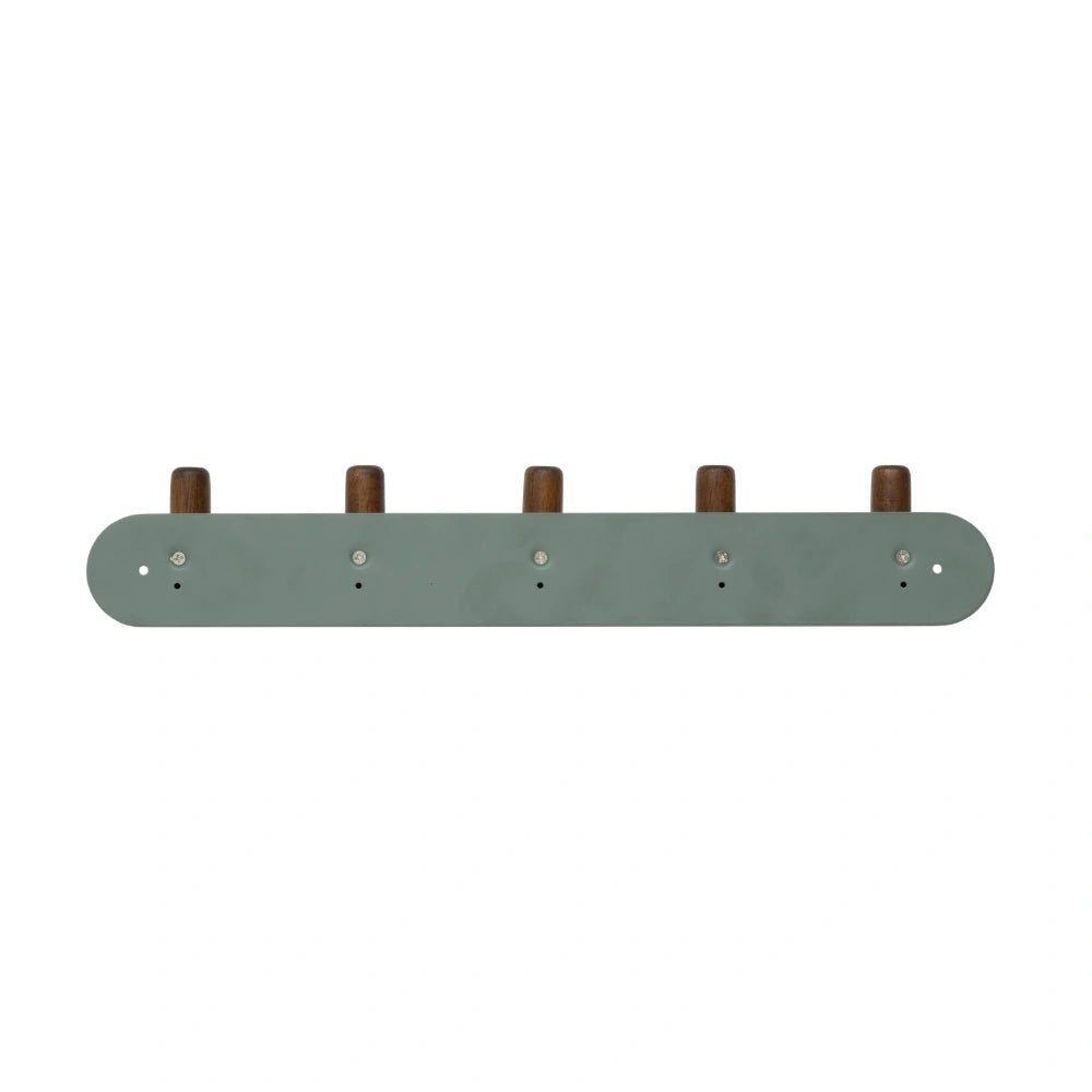 Wandkapstok metaal/hout 40cm met 5 ophanghaken Five® Cassie