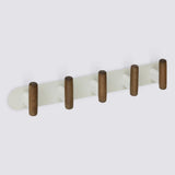 Wandkapstok metaal/hout 40cm met 5 ophanghaken Five® Cassie