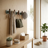 Wandkapstok metaal/hout 40cm met 5 ophanghaken Five® Cassie