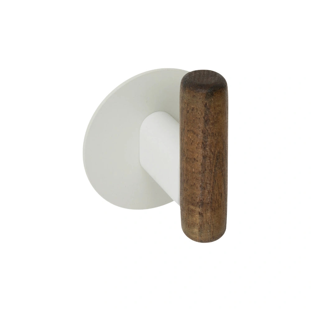 Zelfklevend handdoekhaakje metaal/hout 2 stuks Five® Cassie