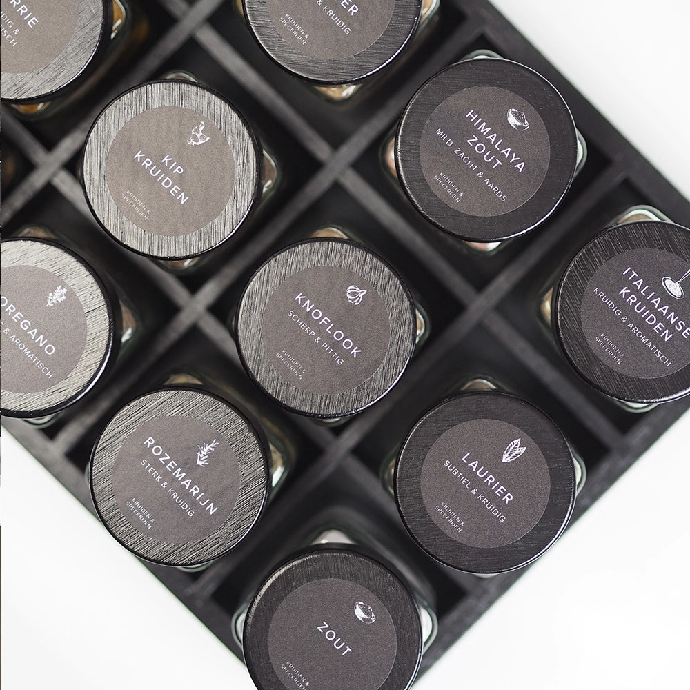 So Clever Kräuterset-Organizer-Schublade mit 12 Kräutergläsern und 72 Etiketten