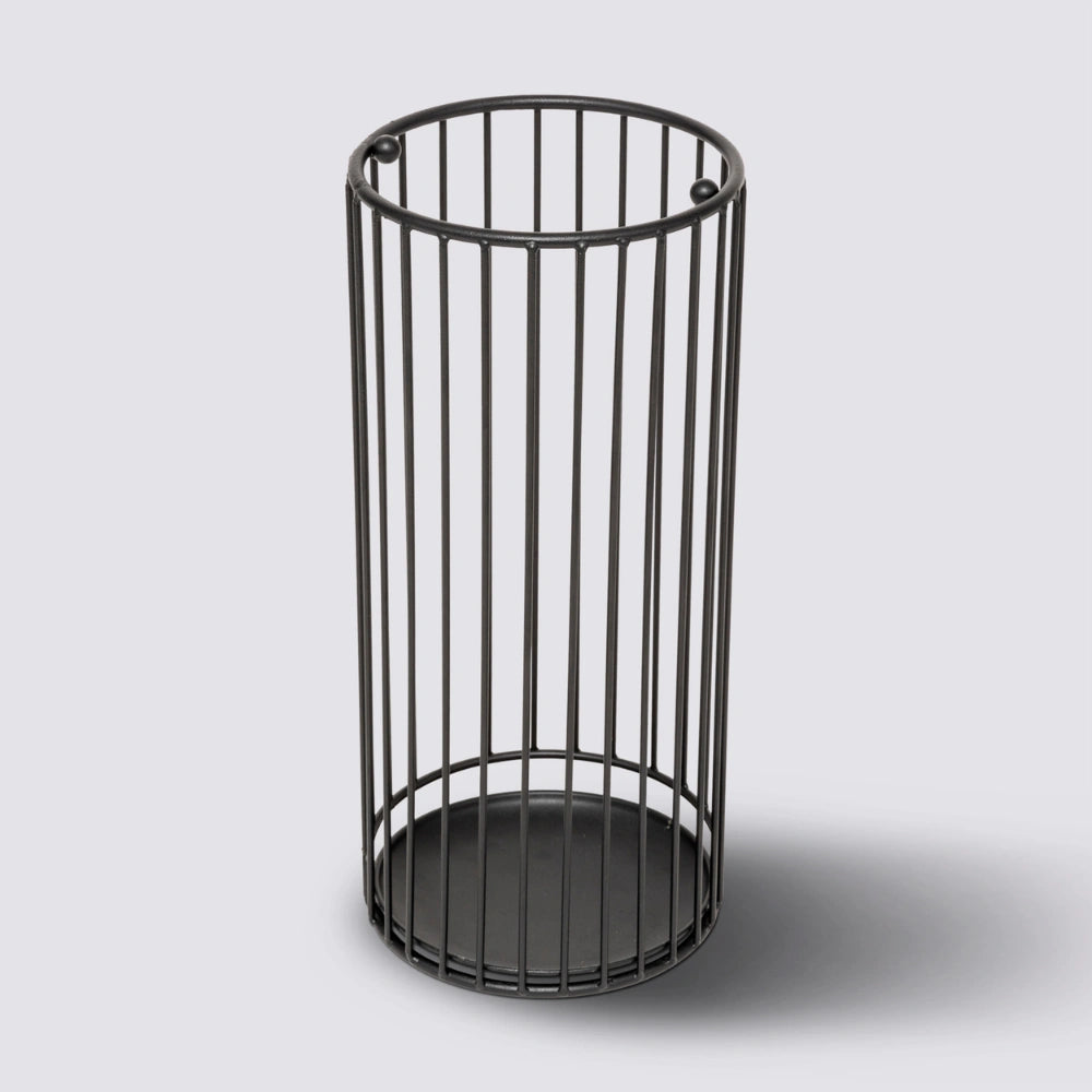 Parapluhouder zwart met lekbak metaal Five®