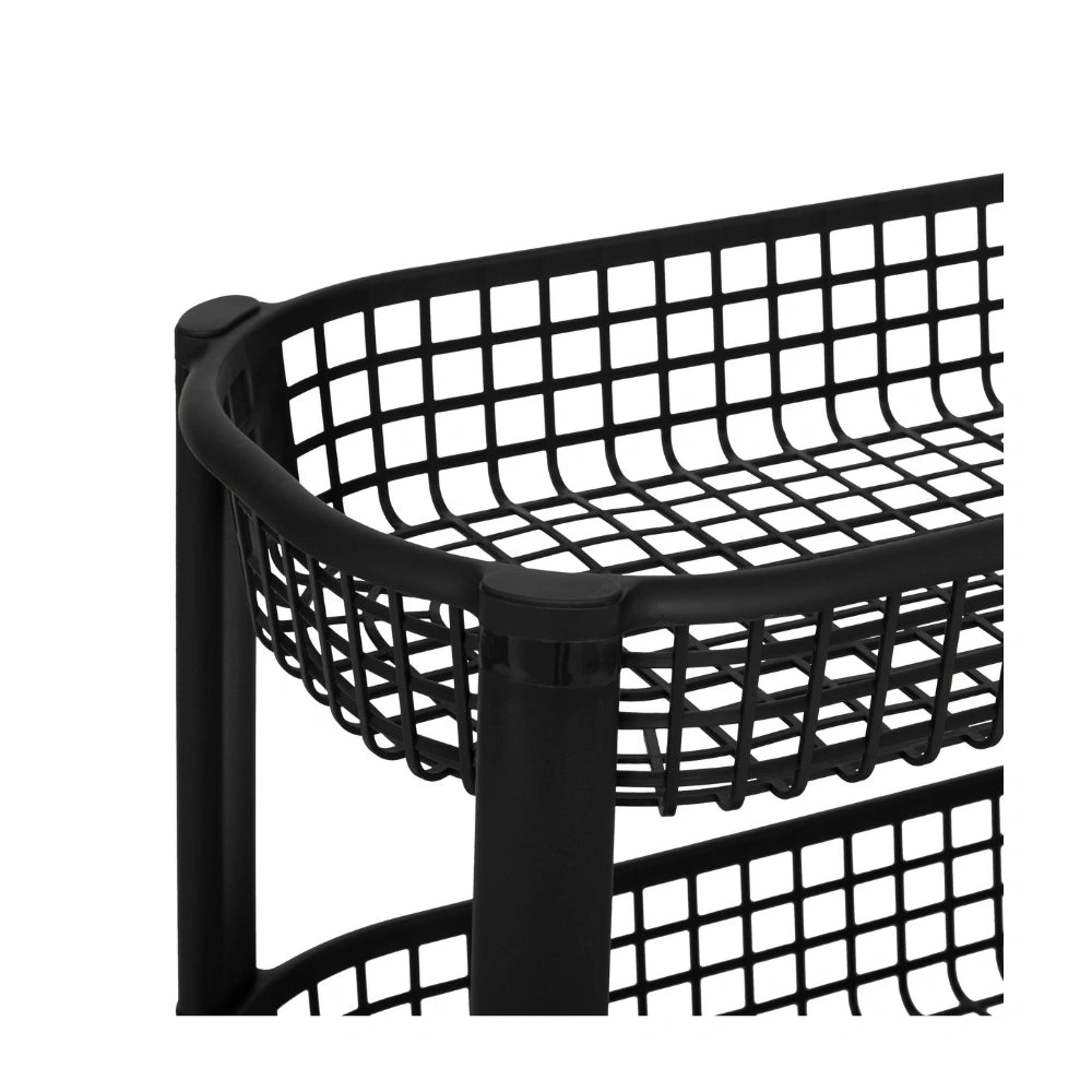 Kunststof zwarte trolley met 4 mandjes Five®