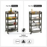 Kunststof zwarte trolley met 4 mandjes Five®