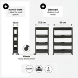Uitschuifbare zwarte trolley Five®